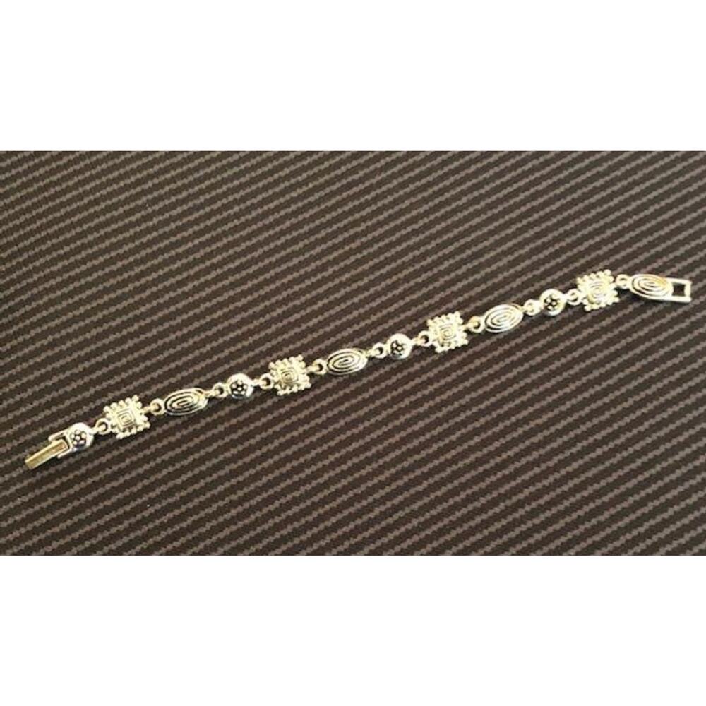 Vintage Napier Bracelet Silver Tone Signed Abstract